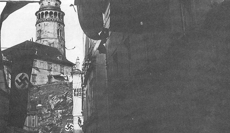 Český Krumlov počátkem října 1938