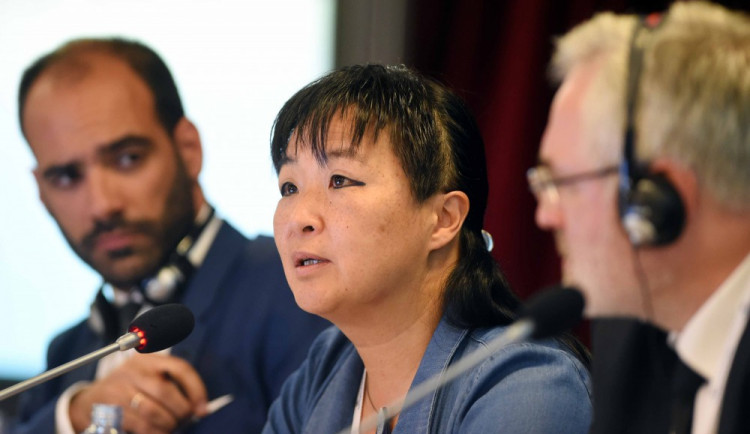 Předsedkyně komise SEDEC a starostka švédského města Ovanåker Yoomi Renströmová při konferenci v Českých Budějovicích