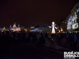 Přílet anděla na náměstí Přemysla Otakara II.