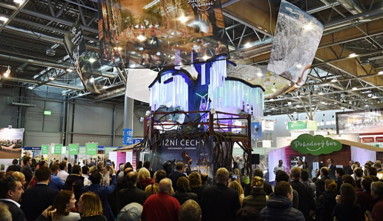 Expozice Jihočeského kraje, která prezentuje projekt Jižní Čechy pohodové