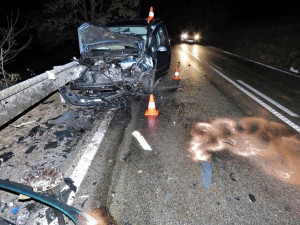 Dopravní nehoda na silnici mezi Prachaticemi a Žernovicemi