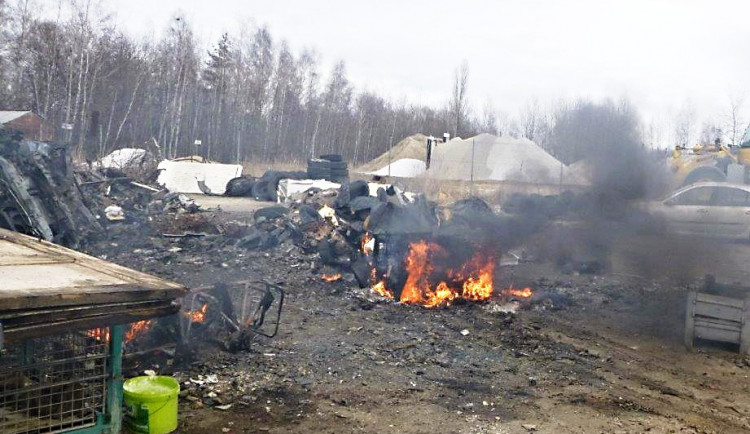 Dým v Okružní ulici v Českých BUdějovicích