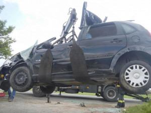 Dopravní nehoda v Křižanově na Písecku.