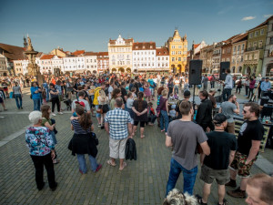 Českobudějovická protestní akce Je to na nás. Proč? Proto!