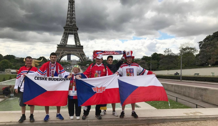 Fanoušci z Budějc na mistrovství světa v hokeji.