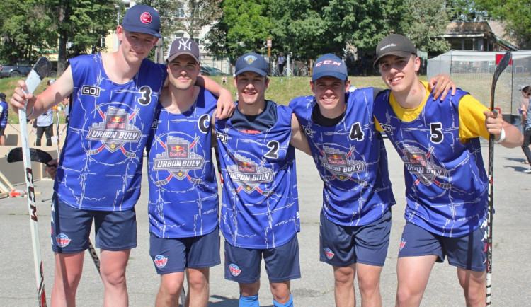 HC Kožaci -  Vojtěch Krch, Daniel Svoboda,, Michal Silný, Vojtěch Doktor a  Patrik Škola (zleva).