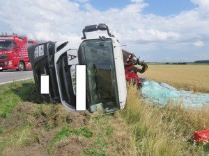 Nehoda nákladního automobilu u Pištína.