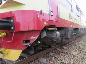 Srážka osobního auta a vlaku v Písku.