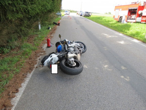 Nehoda motorkáře u Přední Výtoně.
