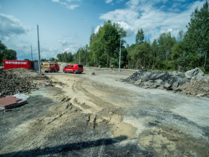 Stavba propojky sídlišť Vltava a Máj.