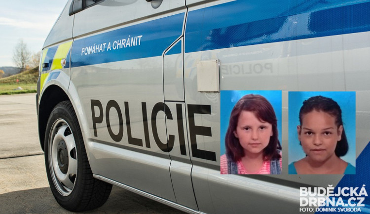 Českobudějovičtí kriminalisté žádají veřejnost o pomoc při pátrání po dvou pohřešovaných dívkách z Ledenic, devítileté Kateřině Buchtelíkové (vlevo) a třináctileté Kristýně Karchňákové (vpravo).