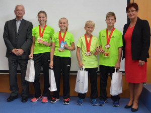 Jihočeská hejtmanka Ivana Stráská přijala mladé úspěšné olympioniky a poděkovala jim za skvělou reprezentaci kraje.