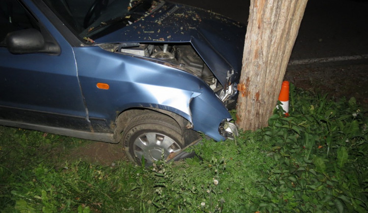 Opilý muž z Lipenska naboural ve Větřní do stromu.