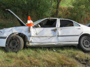 Dopravní nehoda u Strunkovic nad Blanicí.