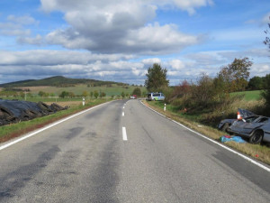 Dopravní nehoda u Strunkovic nad Blanicí.