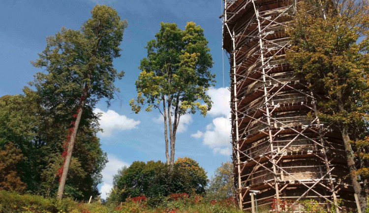 Jakobínka se středověkým lešením