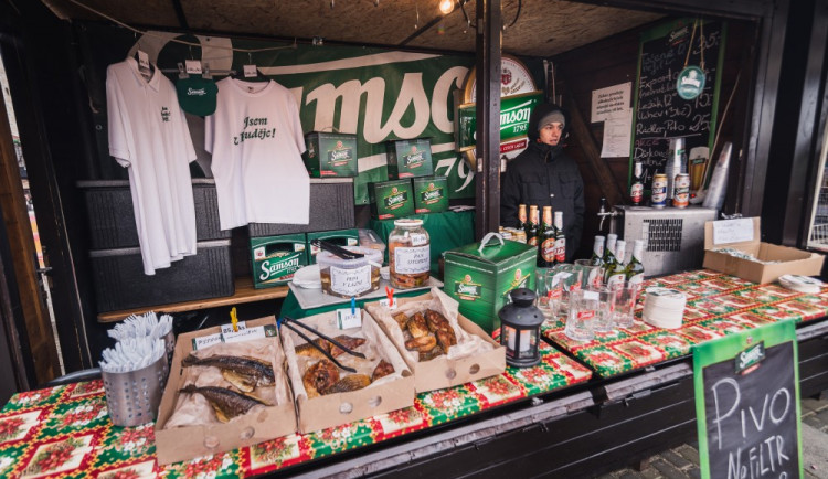 Pivovar Samson je vidět na českobudějovických předvánočních trzích na náměstí Přemysla Otakara II.