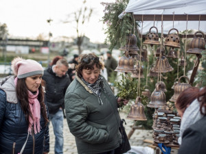 Vánoce na starém městě a staročeská ulička v Českých Budějovicích.