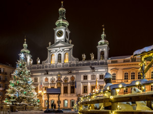 České Budějovice pod sněhem.