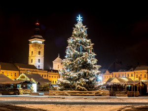 České Budějovice pod sněhem.