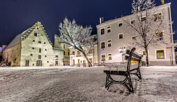 České Budějovice pod sněhem.