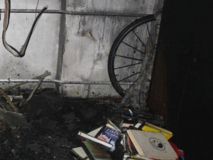 Štědrovečerní požár bytu v Pabláskově ulici v Českých Budějovicích.