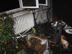 Štědrovečerní požár bytu v Pabláskově ulici v Českých Budějovicích.