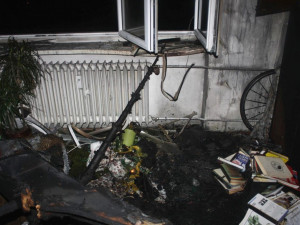 Štědrovečerní požár bytu v Pabláskově ulici v Českých Budějovicích.