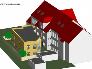 Do dvou let by mělo u stávající budovy ZSF JU v Českých Budějovicích vyrůst Simulační centrum pro zdravotnické obory. Studenti se tu budou učit v místnostech co nejvíce podobných reálnému prostředí. Foto: Vizualizace Zdravotně sociální fakulty JU.