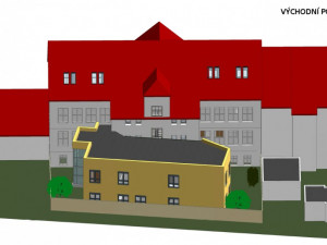 Do dvou let by mělo u stávající budovy ZSF JU v Českých Budějovicích vyrůst Simulační centrum pro zdravotnické obory. Studenti se tu budou učit v místnostech co nejvíce podobných reálnému prostředí. Foto: Vizualizace Zdravotně sociální fakulty JU.