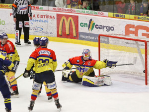 David Gába inkasoval pouze jedinkrát. Ve třetí třetině jej překonal pohotovou střelou Milan Procházka