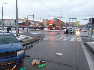 Nehoda v ulici Milady Horákové.