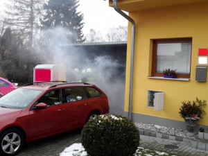 Požár garáže v Českých Budějovicích