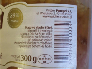 Nabízené maso. Zdroj: SZPI