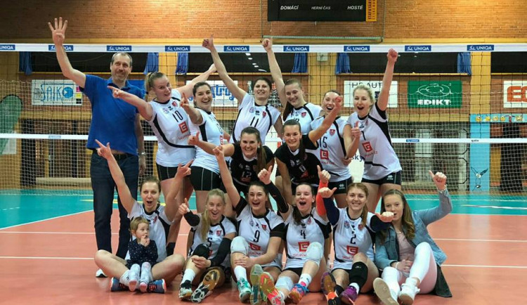 Volejbalistky Českých Budšjovic porazily v baráži o postup do extraligy Brno.