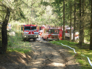 Hasiči likvidovali požár šestnáctihektarového lesa na Českokrumlovsku