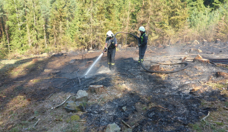 Hasiči likvidovali požár šestnáctihektarového lesa na Českokrumlovsku