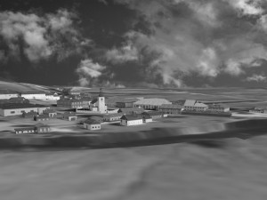 Vizualizace zatopené a vysídlené vesnice Dolní Vltavice, archiv Emy Kondyskové