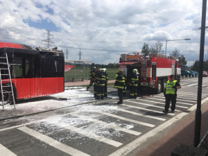 V Hrdějcích hořel autobus městské hromadné dopravy