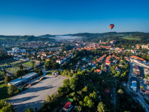 Balonem nad Českým Krumlovem.