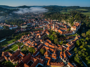 Balonem nad Českým Krumlovem.