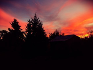 Nebe nad jihem Čech se zbarvilo do rudé