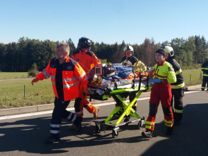 Táborští hasiči zasahovali u nehody tří aut na dálnici D3