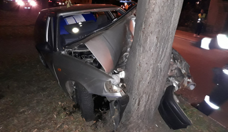 Řidič osobního auta narazil ve Vodňanech do stromu. Spolujezdec nehodu nepřežil