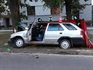 Dopravní nehoda ve Vodňanech, při které zemřel spolujezdec a řidič utrpěl středně těžké zranění.