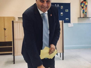 I Jiří Šesták už hlasoval. Zdroj: Facebook Hnutí Občané pro Budějovice