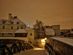 Zasněžené Budějce od Tomáše