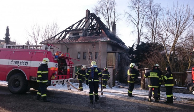 Požár domu v Čimelicích