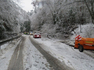 Hasiči celou noc odklízeli následky sněhové nadílky, která se včera přihnala do Česka. Některé domácnosti jsou stále bez proudu