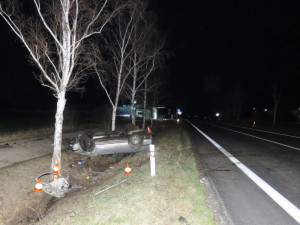 U Protivína se včera večer stala vážná dopravní nehoda. Na místě přistával vrtulník letecké záchranné služby